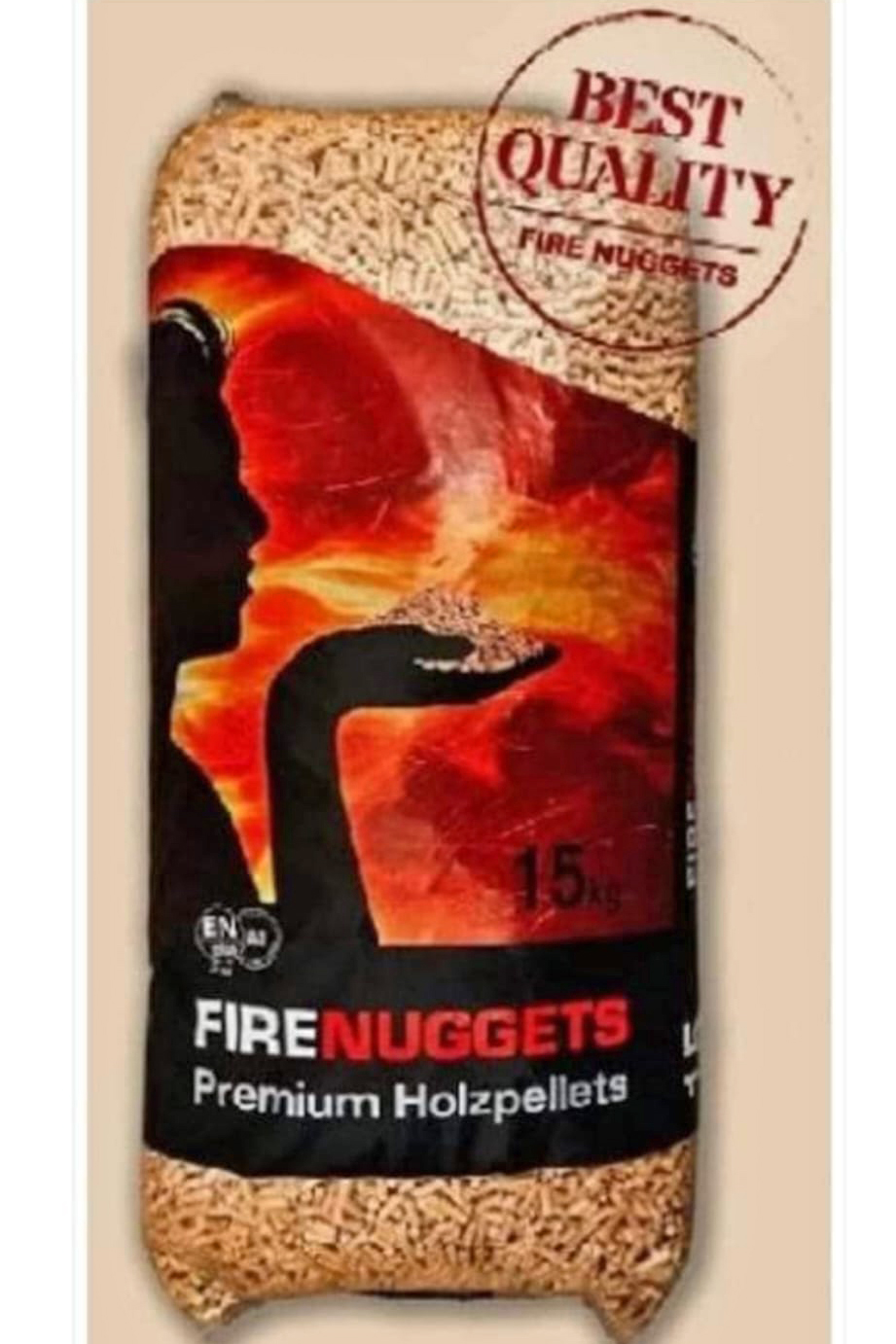 Sacchetto di pellet di legno da 15 kg.