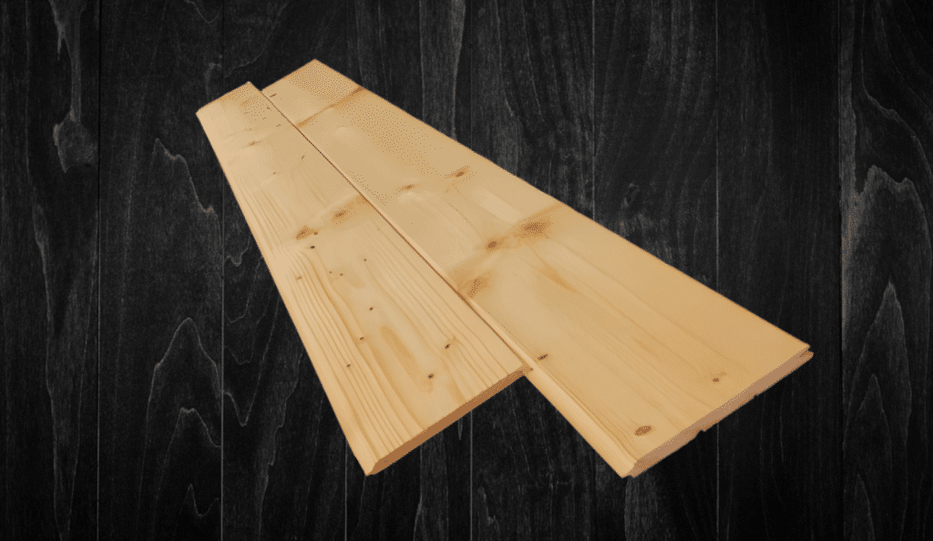 Due assi di legno su sfondo scuro.